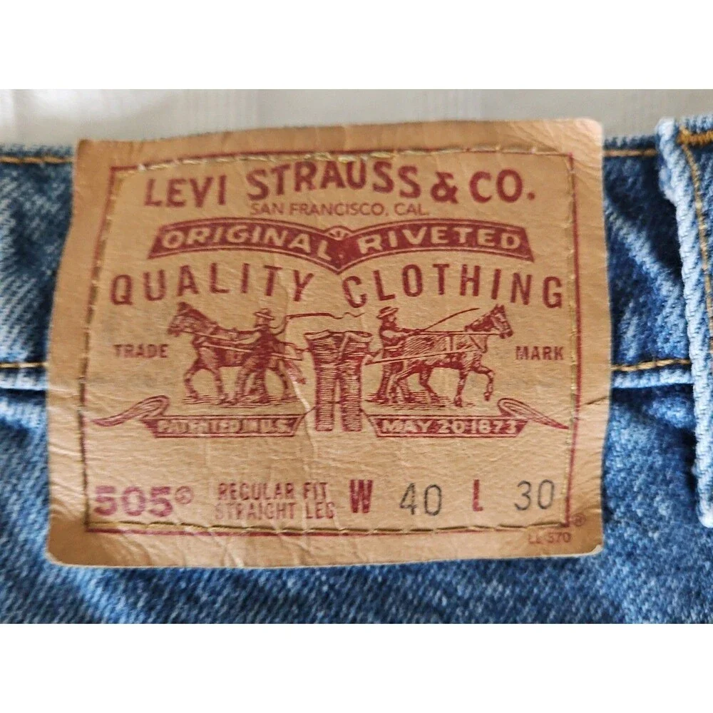NWT 1998 Levi's Men's 505 Regular Fit Jeans Blue 40x30 New Old Stock VTG